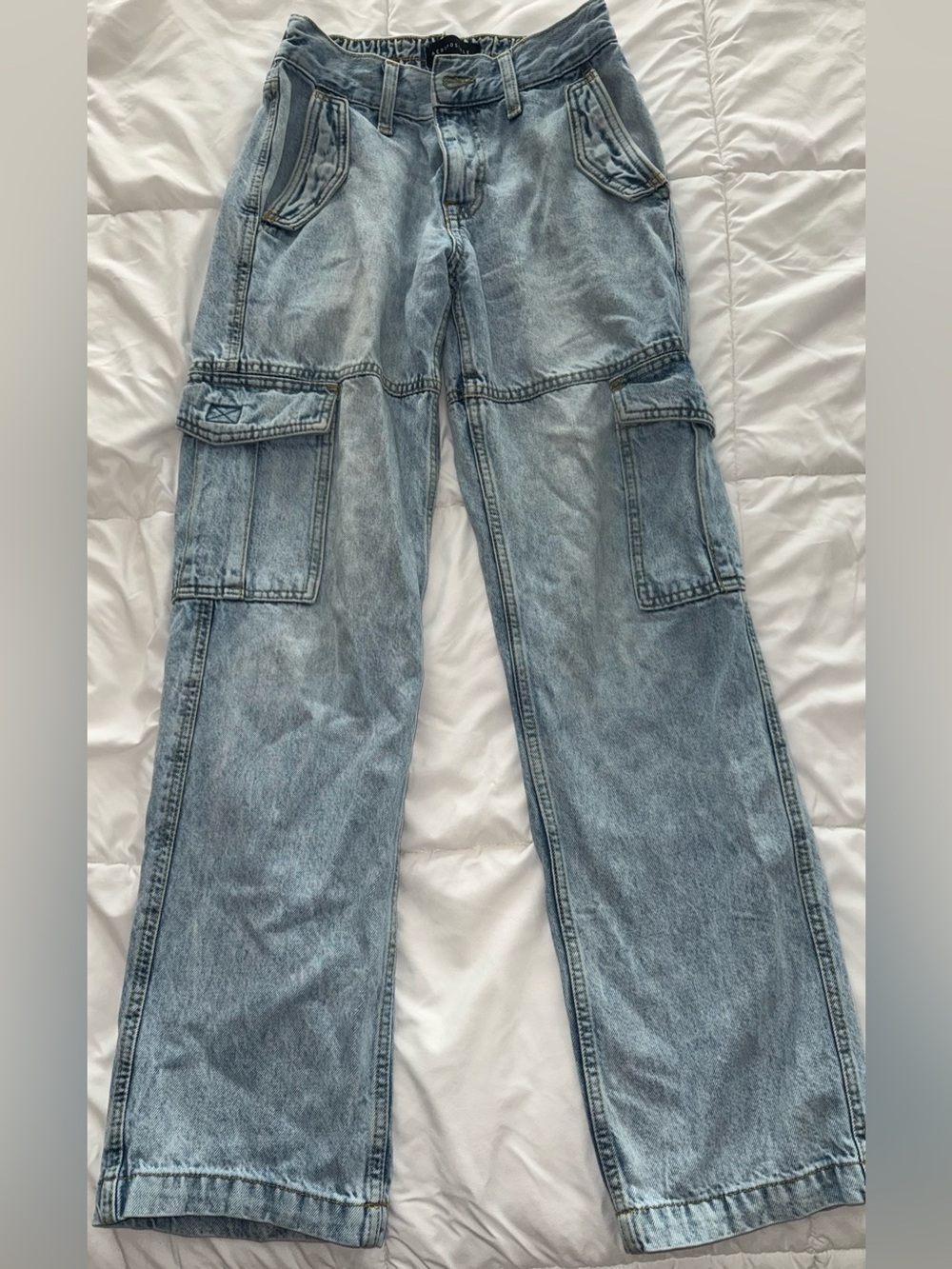 Aeropostale Light Blue Relaxed Cargo Jeans